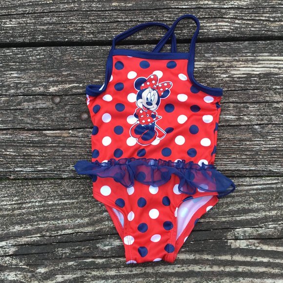 Disney Minnie Mouse Girls One Piece Bathing Suit Size 2T - Picture 1 of 7